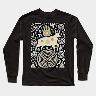 Shaman Bull in the Maze Ritual Long Sleeve T-Shirt